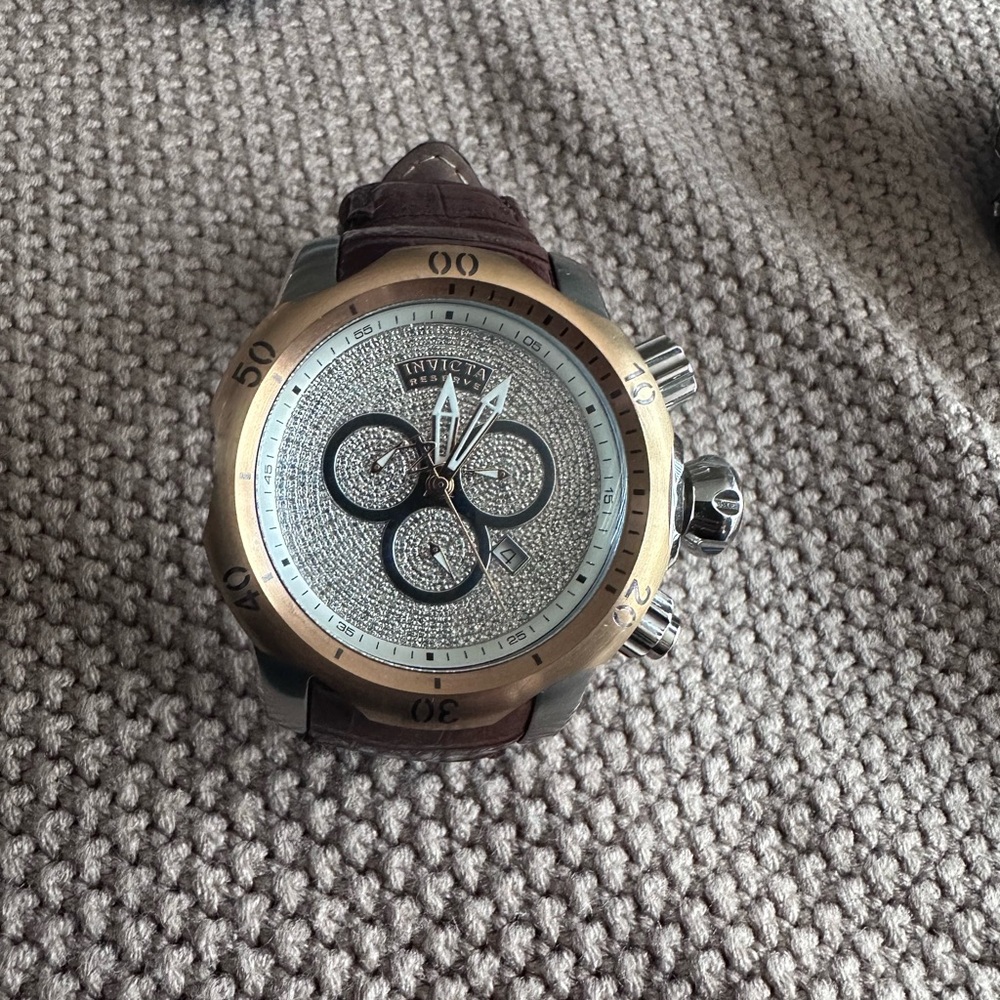 Invicta Gold and Silver Chronograph Watch